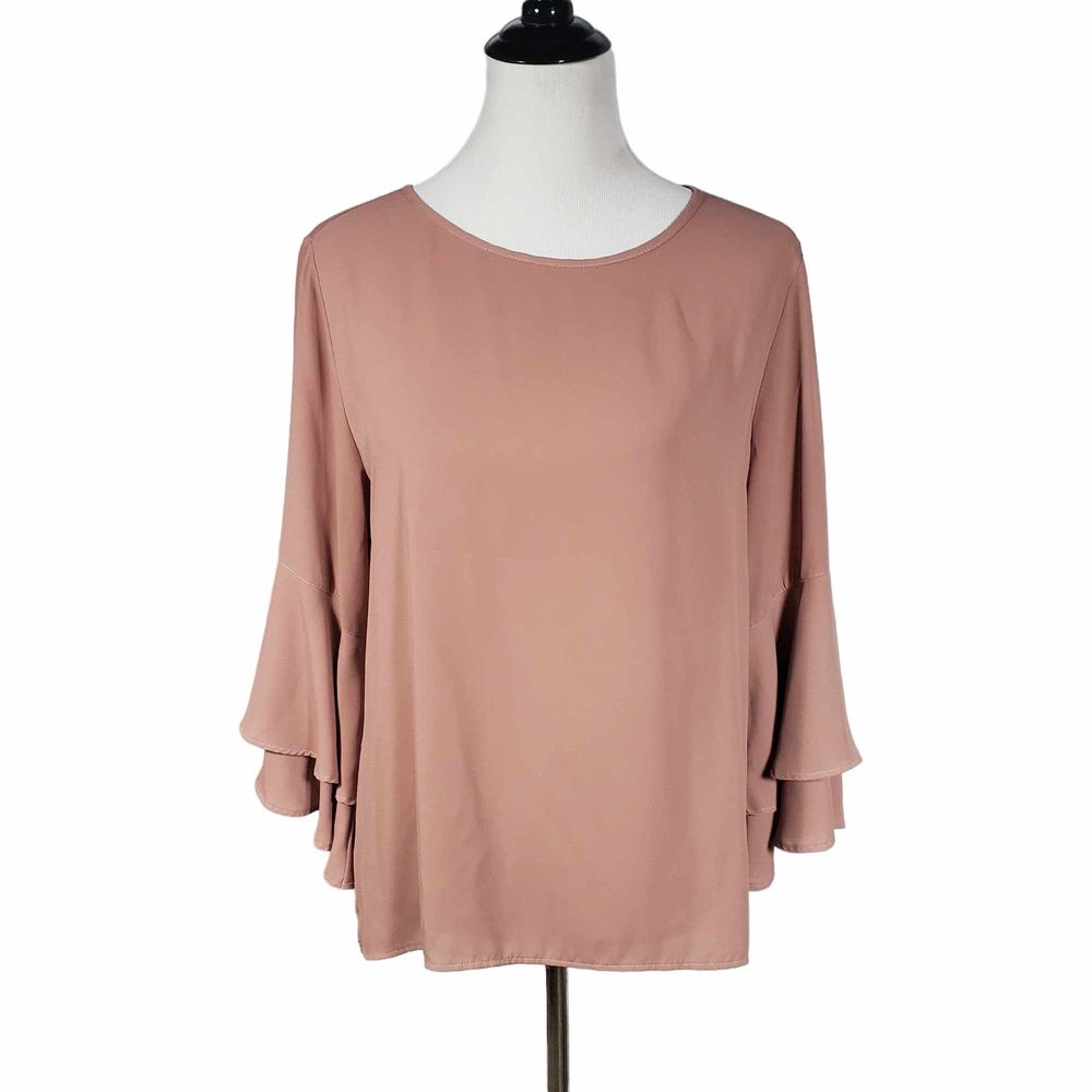 Loft Outlet Petite size Large Petite Dusty Pink Bell Sleeve Pullover Blouse
